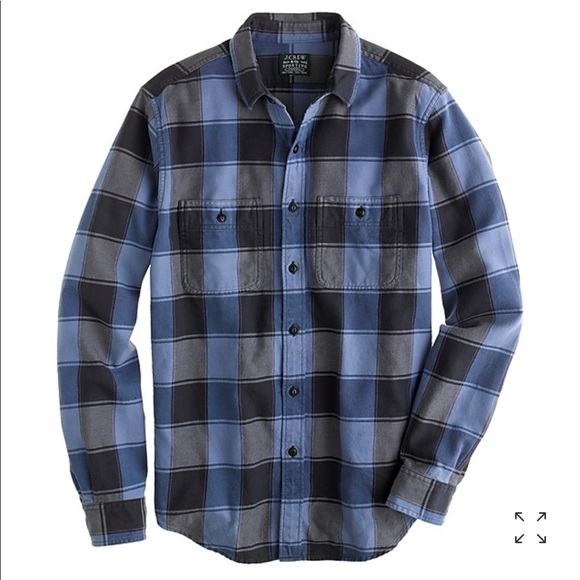 J. Crew Other - J Crew Cambridge Blue Plaid Flannel Shirt Sz Large